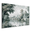 Quadro - View of the Park and Lake Retro Vintage Landscape in Greens