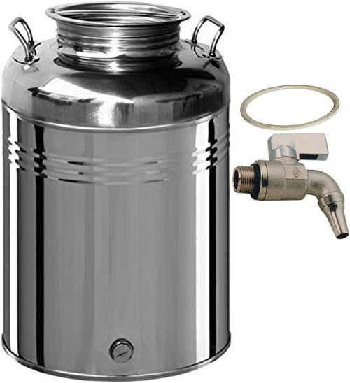 FUSTO OLIO 50 LT ACCIAO INOX 18/10 + RUBINETTO