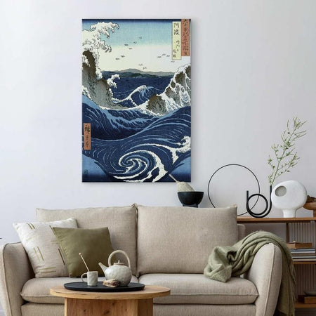 Quadro - View of the Naruto whirlpools at Awa from the series Rokuju-yoshu Meisho zue (Utagawa Hiroshige)