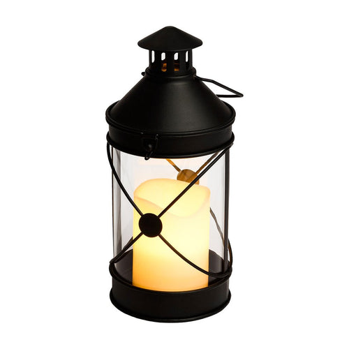 Lanterna in metallo ad incrocio appendibile da esterno e giardino h 27 cm