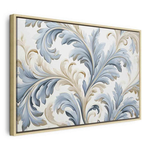Quadro - Baroque Ornaments in Light Cream-Blue Hues