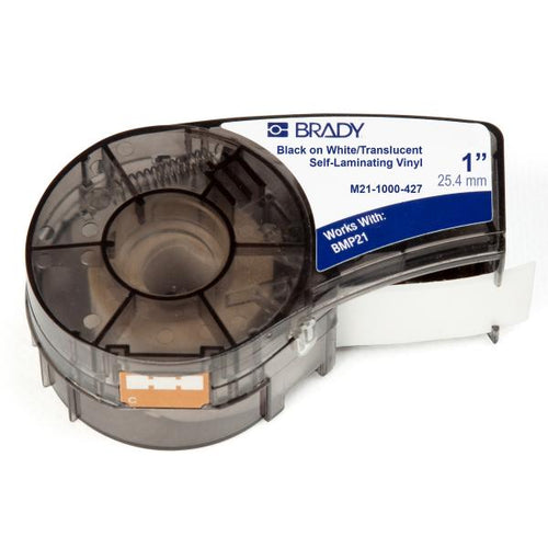 Brady 110928 Nero, Translucent, Bianco Etichetta per stampante autoadesiva (Brady B-427 - etiketter - mat - 1 rull)