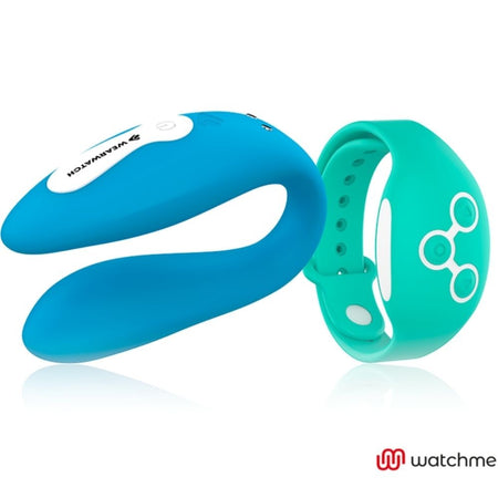 Vibratore di coppia con controllo remoto Watchme Indaco Acqua Marina