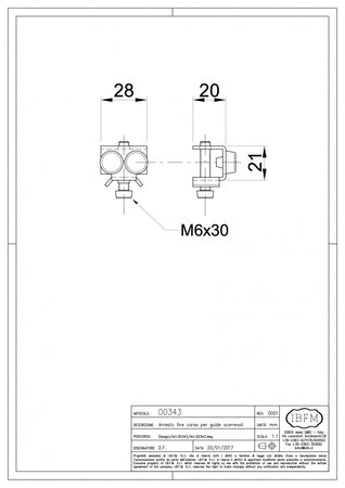 Ibfm art. 343 arresto fine corsa in acciaio zincato per monorotaia 339P