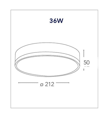 Plafoniera Bianco Goffrato Alluminio Tondo Cartongesso Led 36 watt Luce Naturale