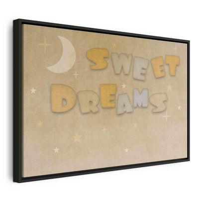 Quadro - Sweet Dreams - Pastel Inscription Surrounded by the Moon and Stars