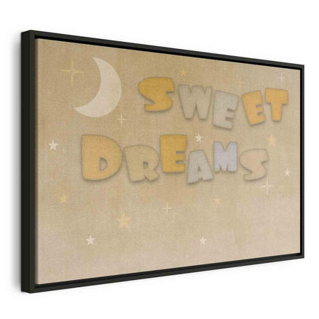 Quadro - Sweet Dreams - Pastel Inscription Surrounded by the Moon and Stars