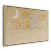 Quadro - Sweet Dreams - Pastel Inscription Surrounded by the Moon and Stars