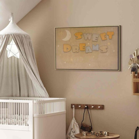 Quadro - Sweet Dreams - Pastel Inscription Surrounded by the Moon and Stars