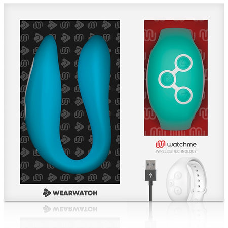 Vibratore di coppia con controllo remoto Watchme Indaco Acqua Marina