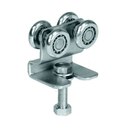 Ibfm art. 338/4 carrello in acciaio zincato con staffa e 4 ruote da 24m per monorotaia 339P