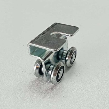 Ibfm art. 338/4 carrello in acciaio zincato con staffa e 4 ruote da 24m per monorotaia 339P