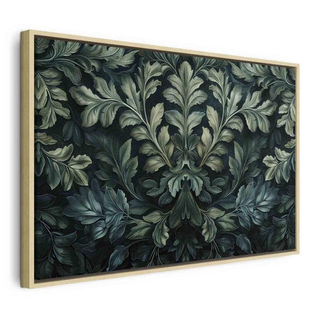 Quadro - Dark Green Victorian Leaves: Botanical Carved Composition