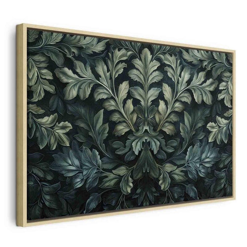 Quadro - Dark Green Victorian Leaves: Botanical Carved Composition