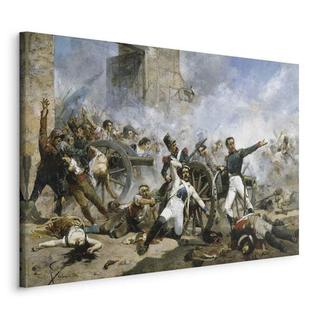 Quadro - The death of Pedro Velarde y Santillán during the defence of the Monteleon Artillery Barracks (Joaquín Sorolla