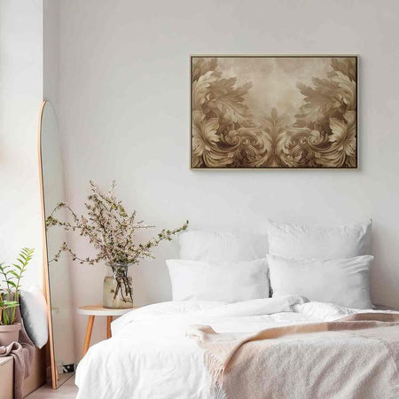 Quadro - Carved Baroque Ornaments Rich Composition in Sepia Colors