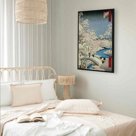 Quadro - Drum bridge and Setting Sun Hill at Meguro from the series (Utagawa Hiroshige)