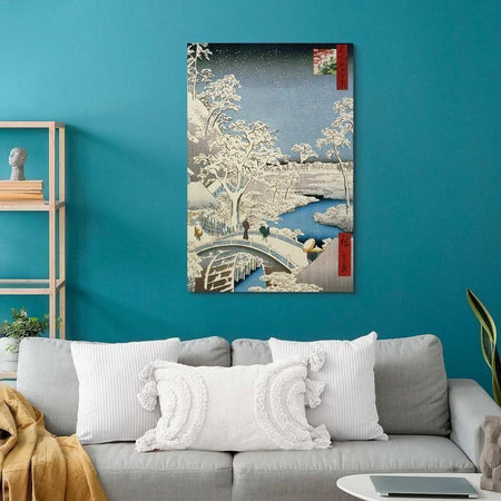 Quadro - Drum bridge and Setting Sun Hill at Meguro from the series (Utagawa Hiroshige)