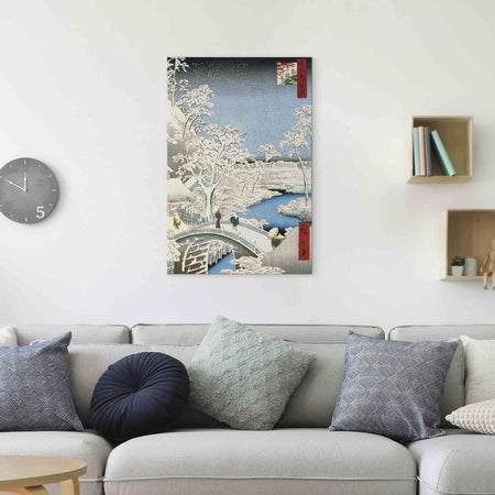 Quadro - Drum bridge and Setting Sun Hill at Meguro from the series (Utagawa Hiroshige)