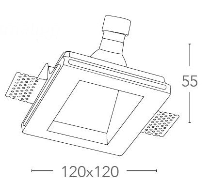 Faretto a Incasso Scomparsa Gesso Verniciabile Controsoffittatura GU10