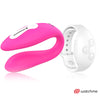 Doppio Vibratore di coppia con orologio telecomando Watchme Fucsia Bianco
