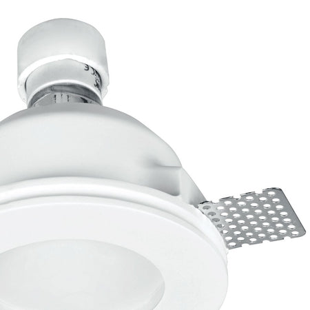 Faretto a Incasso Scomparsa Controsoffitto Tondo Gesso Verniciabile diffusore Vetro GU10