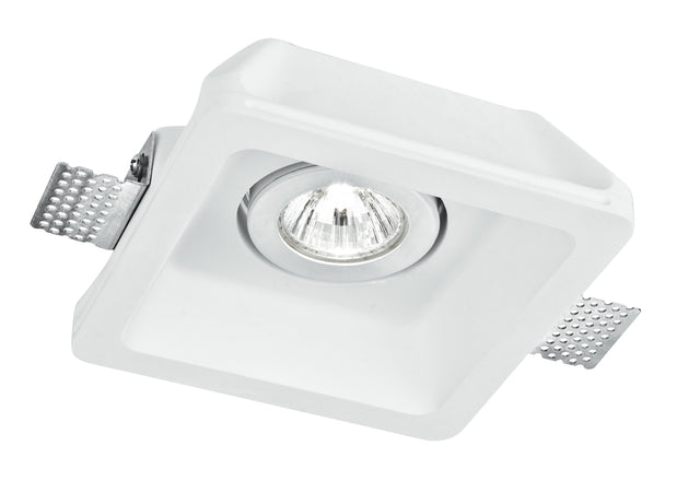 Incasso Scomparsa Controsoffitatura Faretto Orientabile Quadrato Gesso Verniciabile GU10