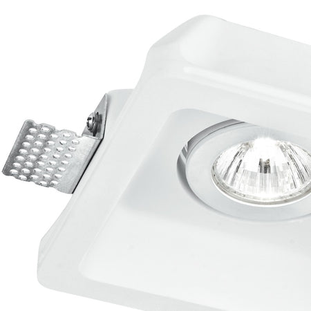Incasso Scomparsa Controsoffitatura Faretto Orientabile Quadrato Gesso Verniciabile GU10