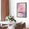Quadro - Beauty in the Eyes - Inspirational Quote with Pink Bust and Flowers