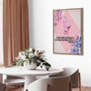 Quadro - Beauty in the Eyes - Inspirational Quote with Pink Bust and Flowers