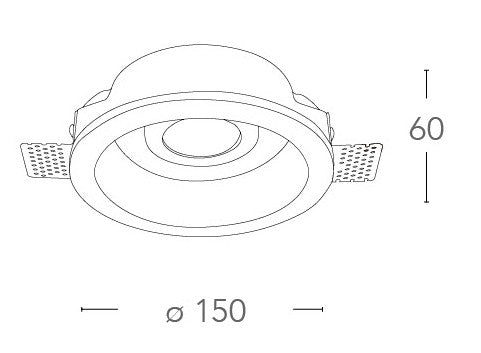 Faretto Incasso Scomparsa Gesso Verniciabile Tondo Orientabile Cartongesso GU10