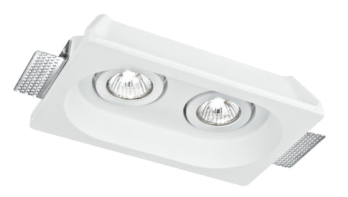 Incasso Scomparsa 2 Faretti Orientabili Gesso Verniciabile Controsoffitto GU10