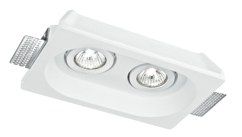 Incasso Scomparsa 2 Faretti Orientabili Gesso Verniciabile Controsoffitto GU10