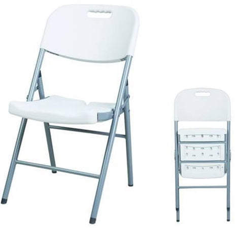 SEDIA PIEGHEVOLE IN HDPE colore bianco gambe in metallo -