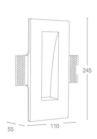 Faretto Gesso Verniciabile Rettangolare Incasso Scomparsa Parete Cartongesso GU10 mini