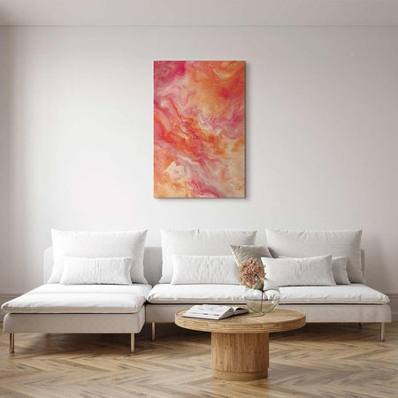 Quadro - Fiery Colors - Dynamic Shapes in Colors of Fire and Pink
