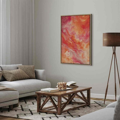 Quadro - Fiery Colors - Dynamic Shapes in Colors of Fire and Pink