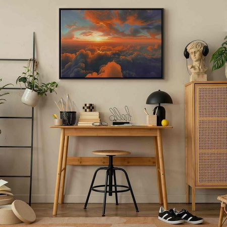 Quadro - When Dawn Tickles the Clouds: A Spectacle of Colors on the Morning Sky