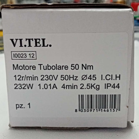 Kit motore per tapparella da diametro 45mm coppia 50Nm capacità 100kg