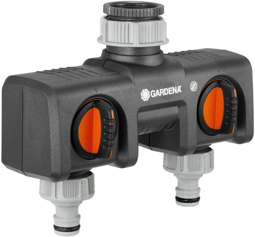 GARDENA - DISTRIBUTORE A 2 VIE CON INNESTI RAPIDI - FER 303460