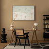 Quadro - Sky with Balloons - Balloons in Subdued Colors Flying in the Sky Among Clouds Rainbows and Stars