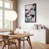 Quadro - Metallic Fluidity - Abstract Silver Forms on a Mint-Purple Background