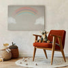 Quadro - Rainy June - Colorful Rainbow Emerging from Clouds on a Bright Background