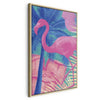 Quadro - Pink Flamingo - Abstract Flamingo Against Palms and Ice Cubes