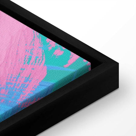 Quadro - Pink Flamingo - Abstract Flamingo Against Palms and Ice Cubes