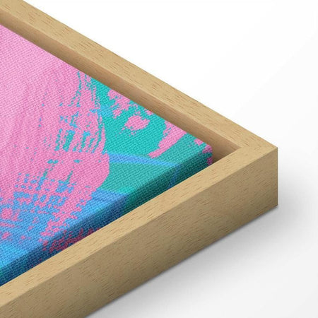 Quadro - Pink Flamingo - Abstract Flamingo Against Palms and Ice Cubes