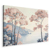 Quadro - Landscape with the Ocean Cliffs and Trees in Delicate Pink Shades