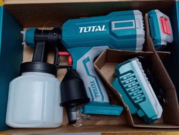 Total pistola a spruzzo per vernici 20V con una batteria da 2Ah e caricabatteria