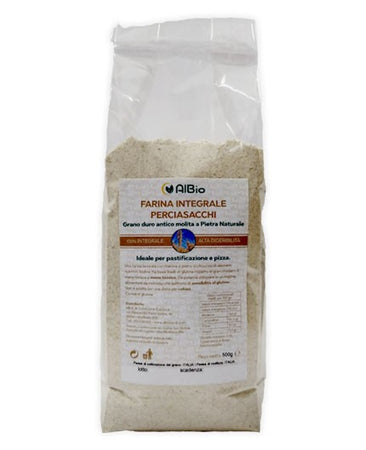Farina Integrale da Molitura a pietra Naturale Perciasacchi 1 kg grano Siciliano alta digeribilità khorasan pizza e pane