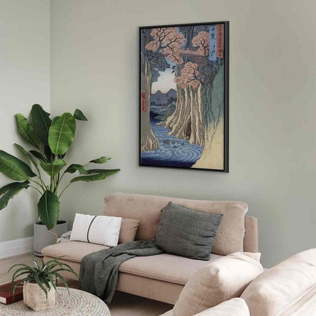 Quadro - The monkey bridge in the Kai province from the series Rokuju-yoshu Meisho zue (Utagawa Hiroshige)